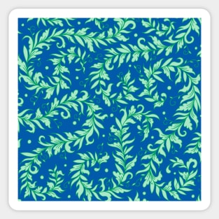 Lacy Leaves Green and Blue Sticker